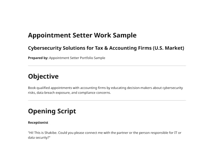 do cold calling and appointment setting